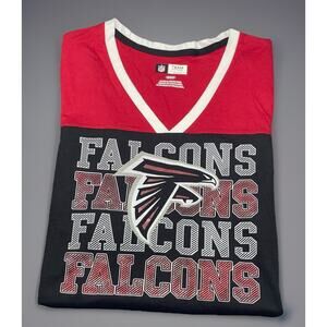 Atlanta Falcons NFL Team Apparel Women’s Medium Long Sleeve V Neck Shirt Red